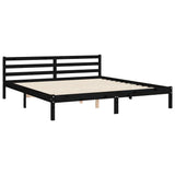 Bed Frame without Mattress Black 183x203 cm King Solid Wood - Low Angle