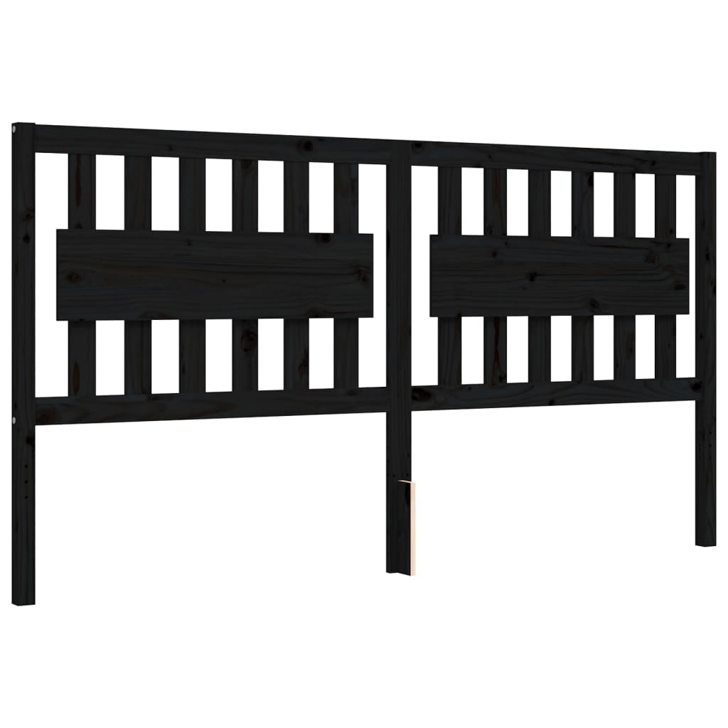 Bed Frame without Mattress Black 183x203 cm King Solid Wood