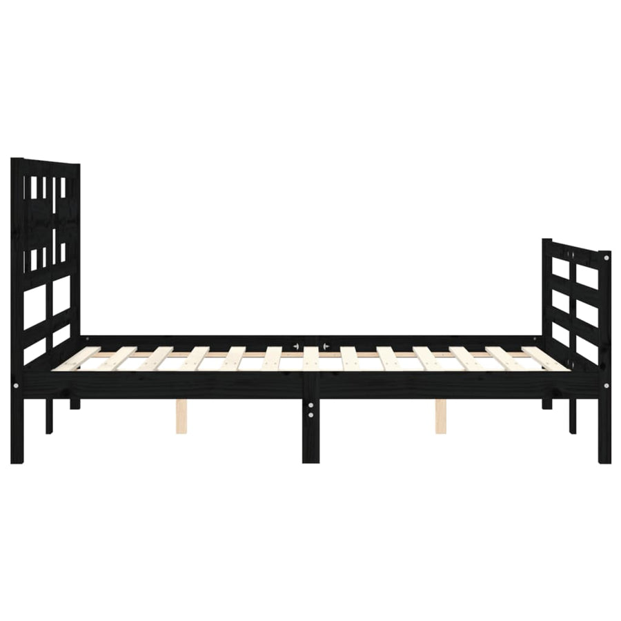 Bed Frame without Mattress Black 90x190 cm Solid Wood