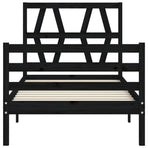 Bed Frame without Mattress Black 90x190 cm Solid Wood
