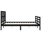 Bed Frame without Mattress Black 150x200 cm Solid Wood