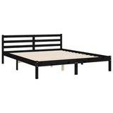 Bed Frame without Mattress Black 150x200 cm Solid Wood