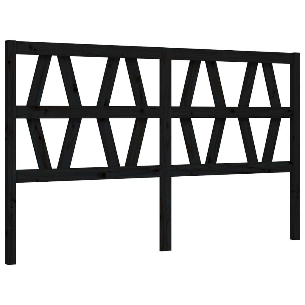 Bed Frame without Mattress Black 150x200 cm Solid Wood
