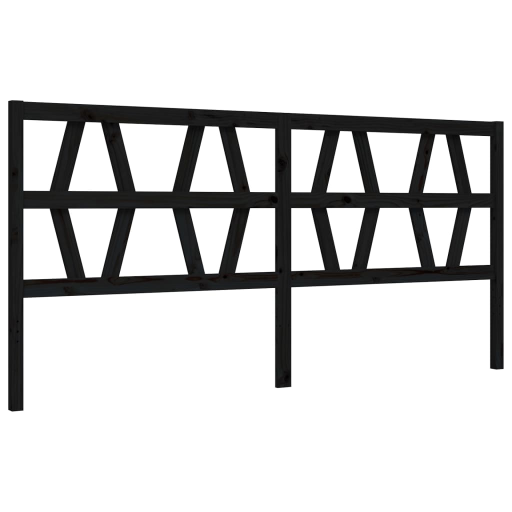 Bed Frame without Mattress Black 183x203 cm King Solid Wood