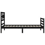 Bed Frame without Mattress Black 90x190 cm Solid Wood - Rear View