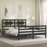 Bed Frame without Mattress Black 150x200 cm Solid Wood