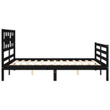 Bed Frame without Mattress Black 150x200 cm Solid Wood