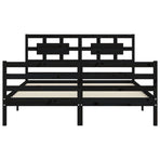Bed Frame without Mattress Black 150x200 cm Solid Wood