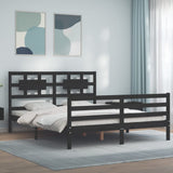 Bed Frame without Mattress Black 150x200 cm Solid Wood