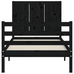 Bed Frame without Mattress Black 90x190 cm Solid Wood