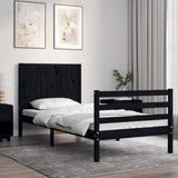Bed Frame without Mattress Black 90x190 cm Solid Wood