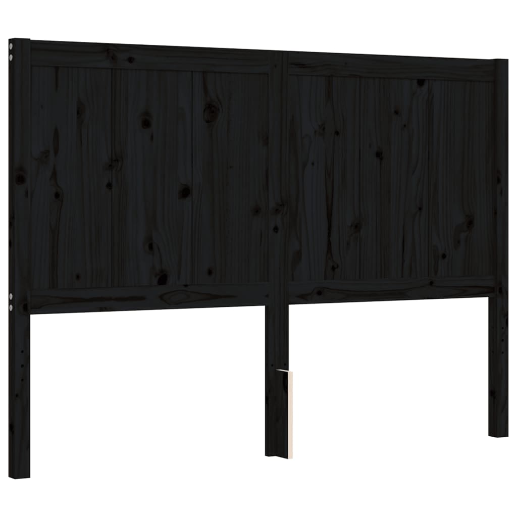 Bed Frame without Mattress Black 135x190 cm Solid Wood