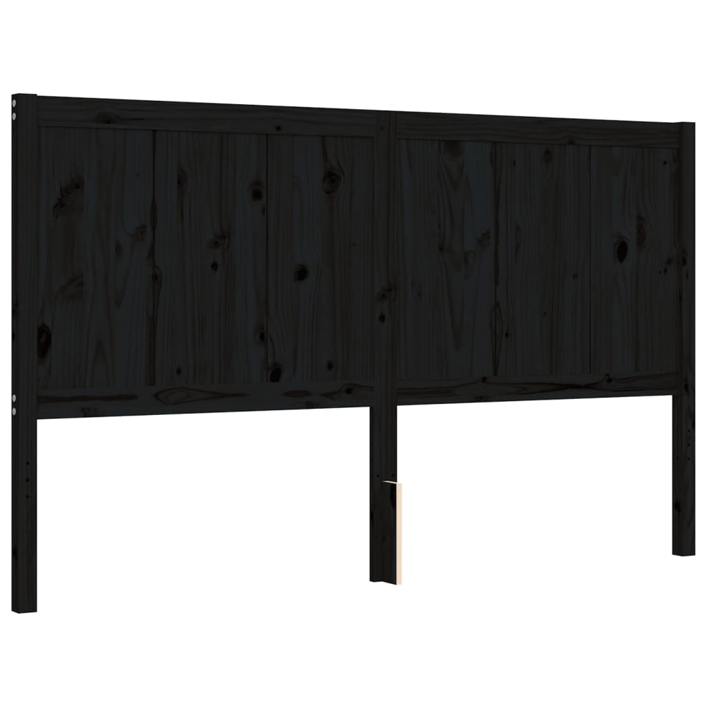 Bed Frame without Mattress Black 150x200 cm Solid Wood