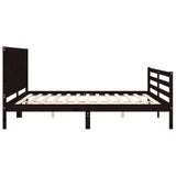 Bed Frame without Mattress Black 183x203 cm King Solid Wood