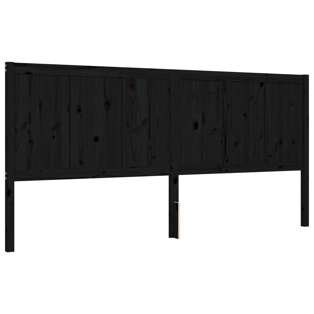 Bed Frame without Mattress Black 183x203 cm King Solid Wood