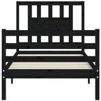Bed Frame without Mattress Black 90x190 cm Solid Wood