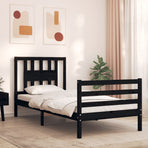 Bed Frame without Mattress Black 90x190 cm Solid Wood