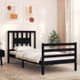 Bed Frame without Mattress Black 90x190 cm Solid Wood