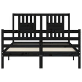 Bed Frame without Mattress Black 135x190 cm Solid Wood