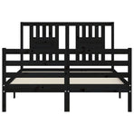 Bed Frame without Mattress Black 135x190 cm Solid Wood