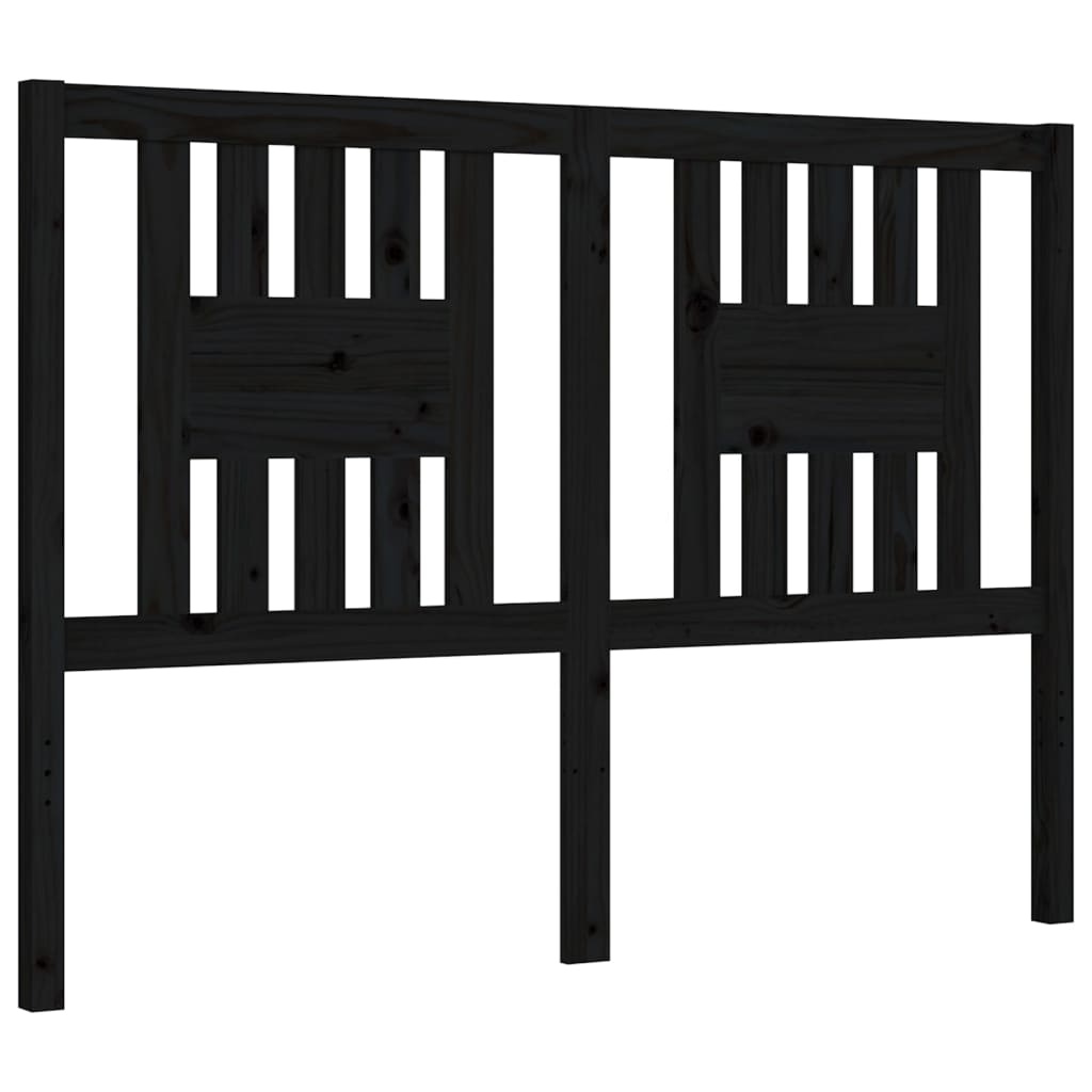 Bed Frame without Mattress Black 135x190 cm Solid Wood