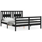 Bed Frame without Mattress Black 150x200 cm Solid Wood