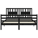 Bed Frame without Mattress Black 150x200 cm Solid Wood