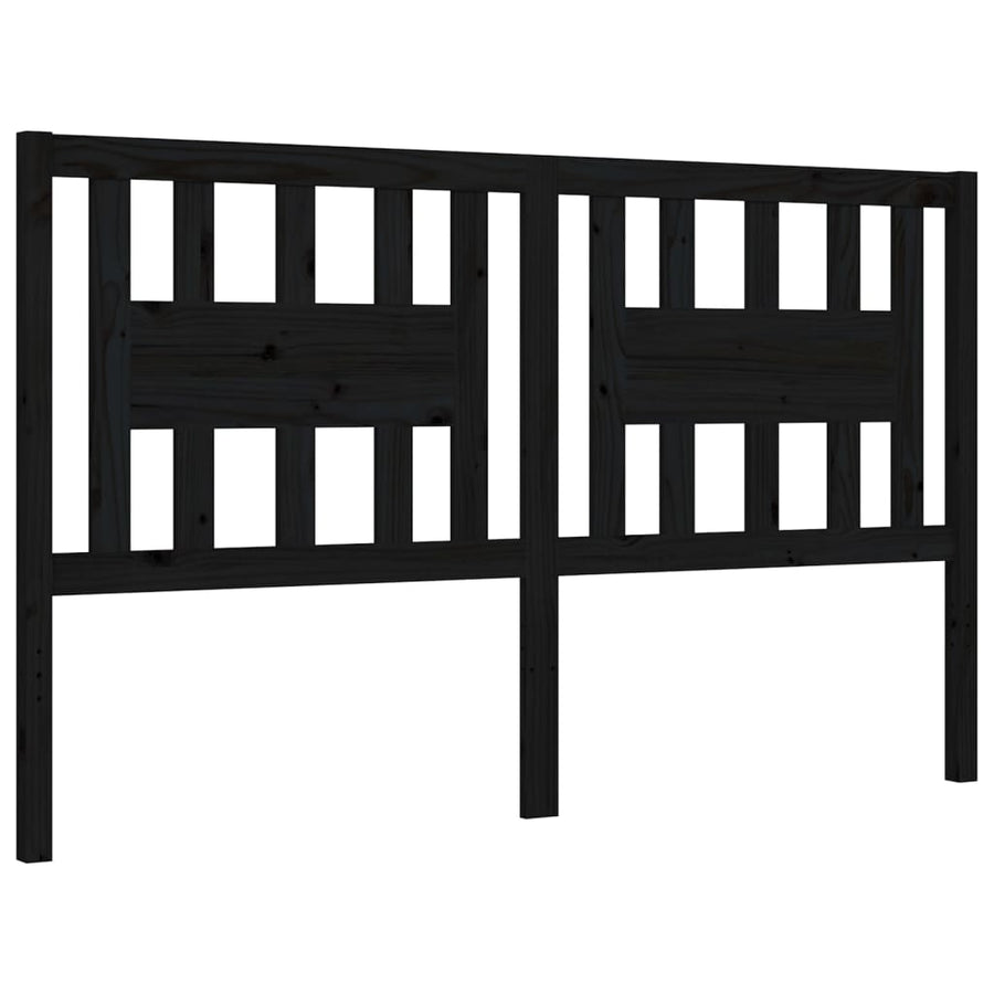 Bed Frame without Mattress Black 150x200 cm Solid Wood
