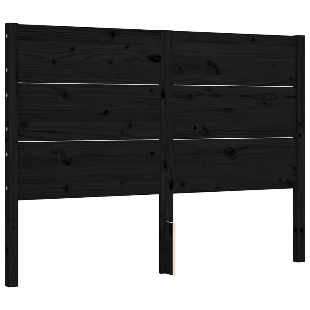Bed Frame without Mattress Black 135x190 cm Solid Wood