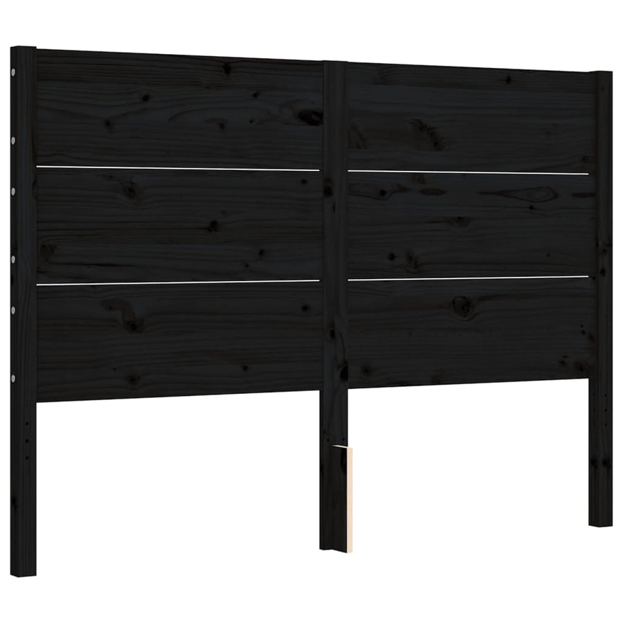 Bed Frame without Mattress Black 135x190 cm Solid Wood