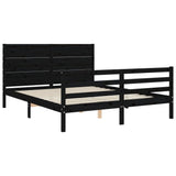 Bed Frame without Mattress Black 150x200 cm Solid Wood