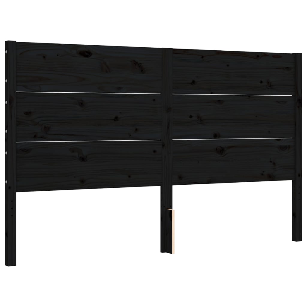 Bed Frame without Mattress Black 150x200 cm Solid Wood