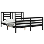 Bed Frame without Mattress Black 150x200 cm Solid Wood