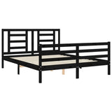 Bed Frame without Mattress Black 150x200 cm Solid Wood