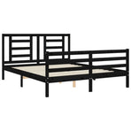 Bed Frame without Mattress Black 150x200 cm Solid Wood