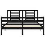 Bed Frame without Mattress Black 150x200 cm Solid Wood