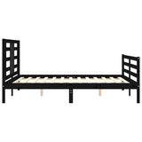 Bed Frame without Mattress Black 150x200 cm Solid Wood