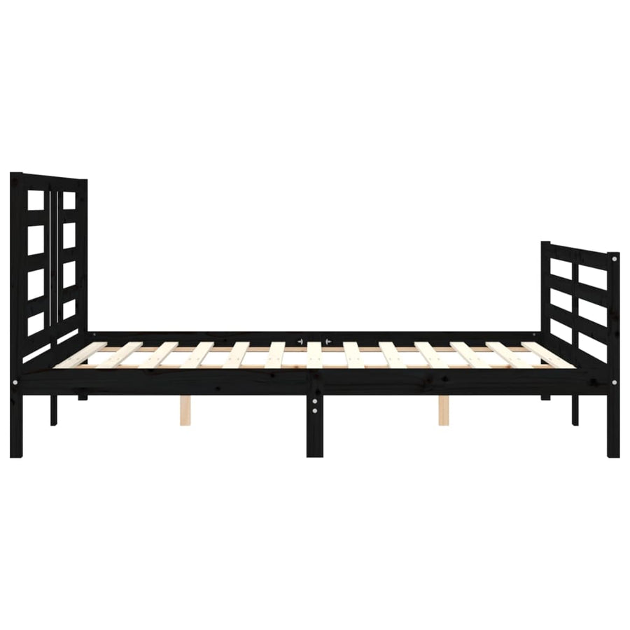 Bed Frame without Mattress Black 150x200 cm Solid Wood
