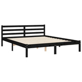 Bed Frame without Mattress Black 150x200 cm Solid Wood