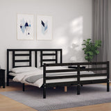 Bed Frame without Mattress Black 150x200 cm Solid Wood