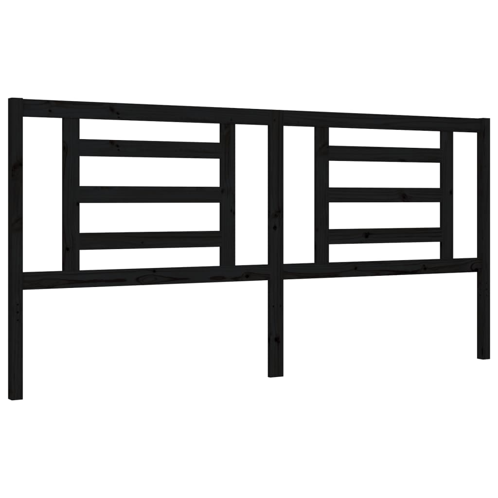 Bed Frame without Mattress Black 183x203 cm King Solid Wood