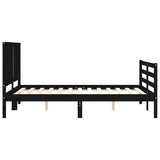 Bed Frame without Mattress Black 135x190 cm Solid Wood