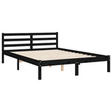 Bed Frame without Mattress Black 135x190 cm Solid Wood