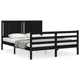 Bed Frame without Mattress Black 150x200 cm Solid Wood