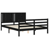 Bed Frame without Mattress Black 150x200 cm Solid Wood