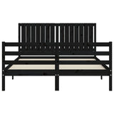 Bed Frame without Mattress Black 150x200 cm Solid Wood