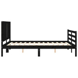 Bed Frame without Mattress Black 150x200 cm Solid Wood