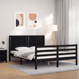 Bed Frame without Mattress Black 150x200 cm Solid Wood