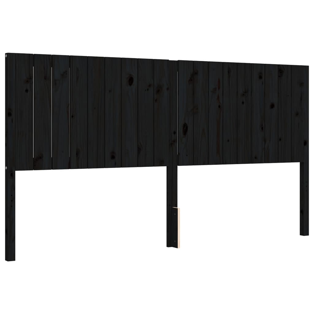 Bed Frame without Mattress Black 183x203 cm King Solid Wood