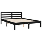 Bed Frame without Mattress Black 135x190 cm Solid Wood